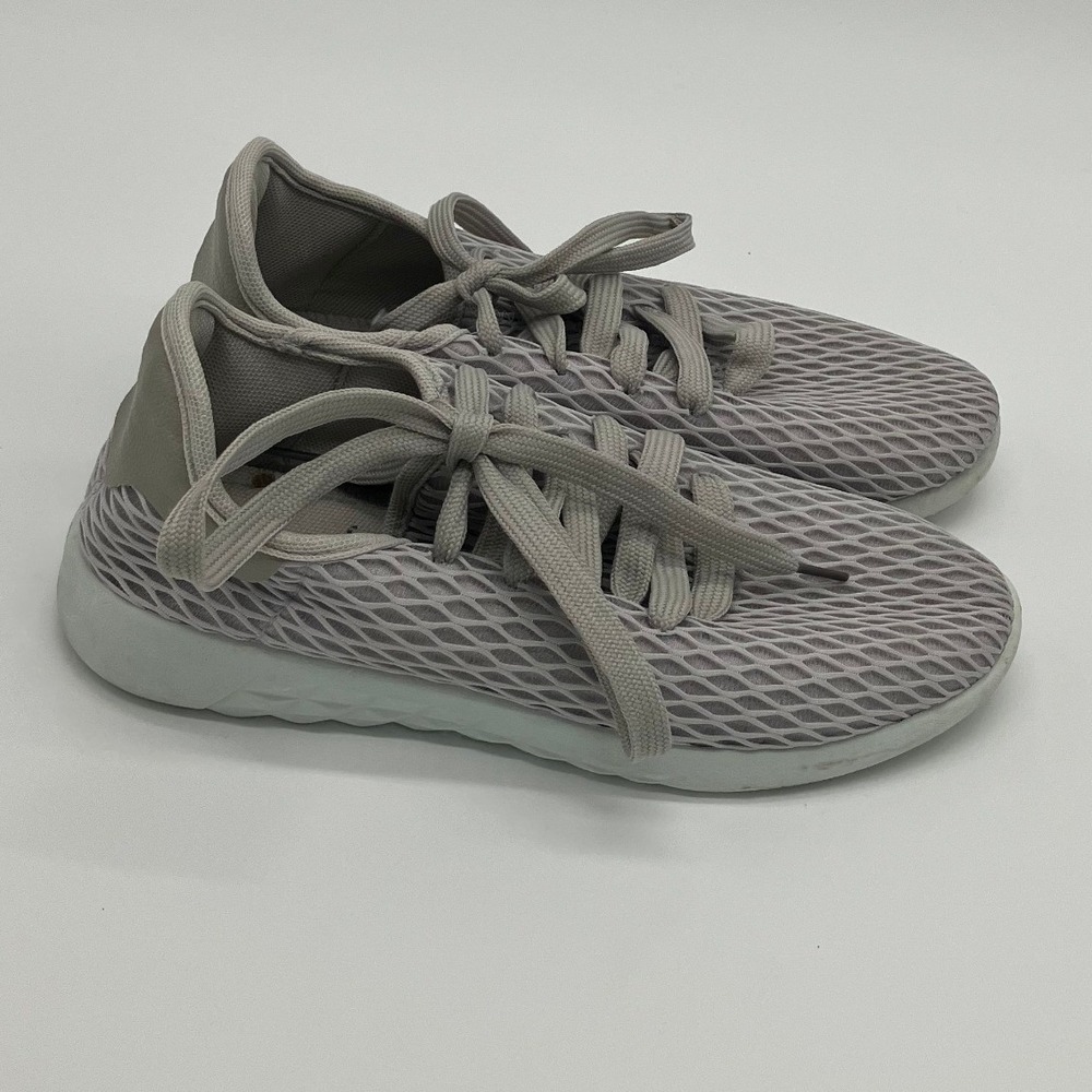 Sole Mates Women Sz S 5/6 White Grey Mesh Lace Up Running Shoes Sneakers